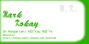 mark kokay business card